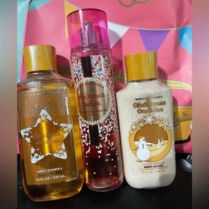 BATH & BODY WORKS 3-Piece "Christmas Cookies. " Lotion Mist + Shower Gel FRESH!